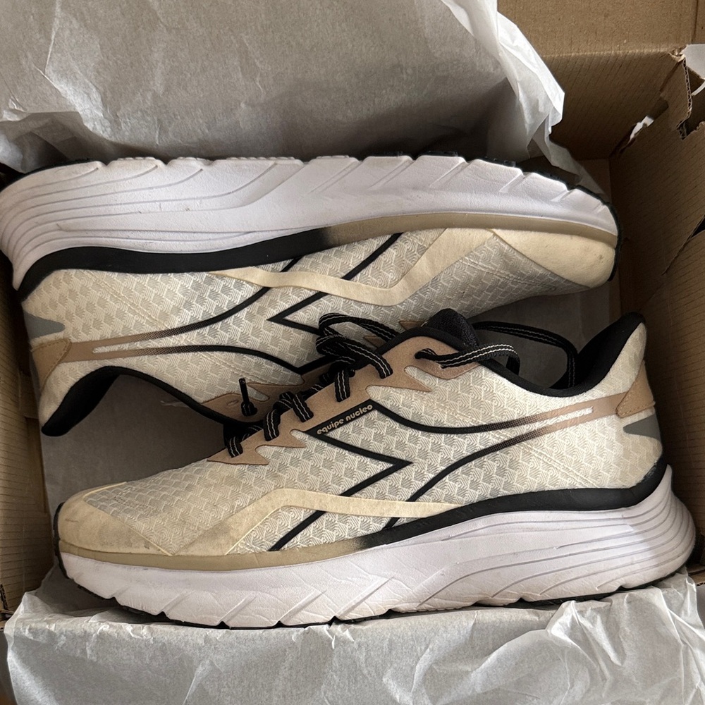 Neutral Beige Athletic Sneakers with Black Accents